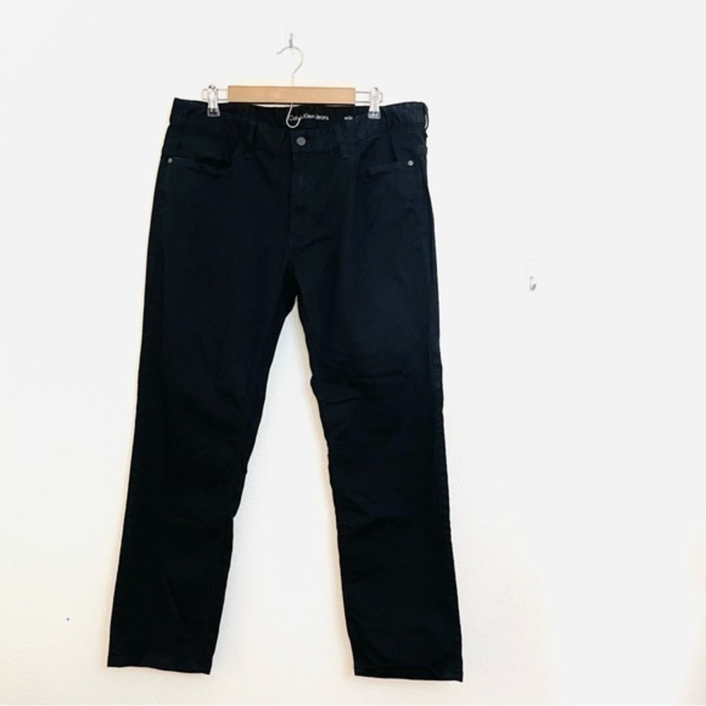 Calvin Klein Jeans High Rise Slim Straight Jeans 36 Black Pockets